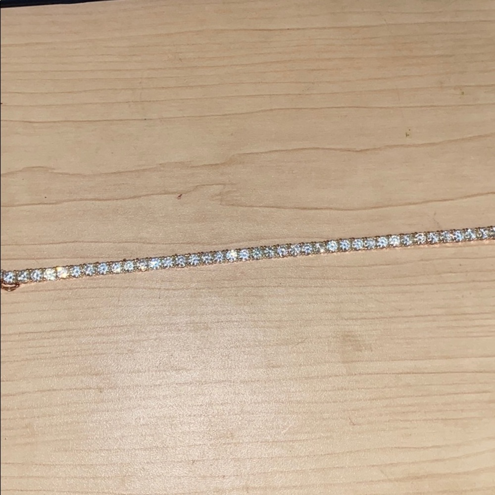 Rose gold diamond tennis chain